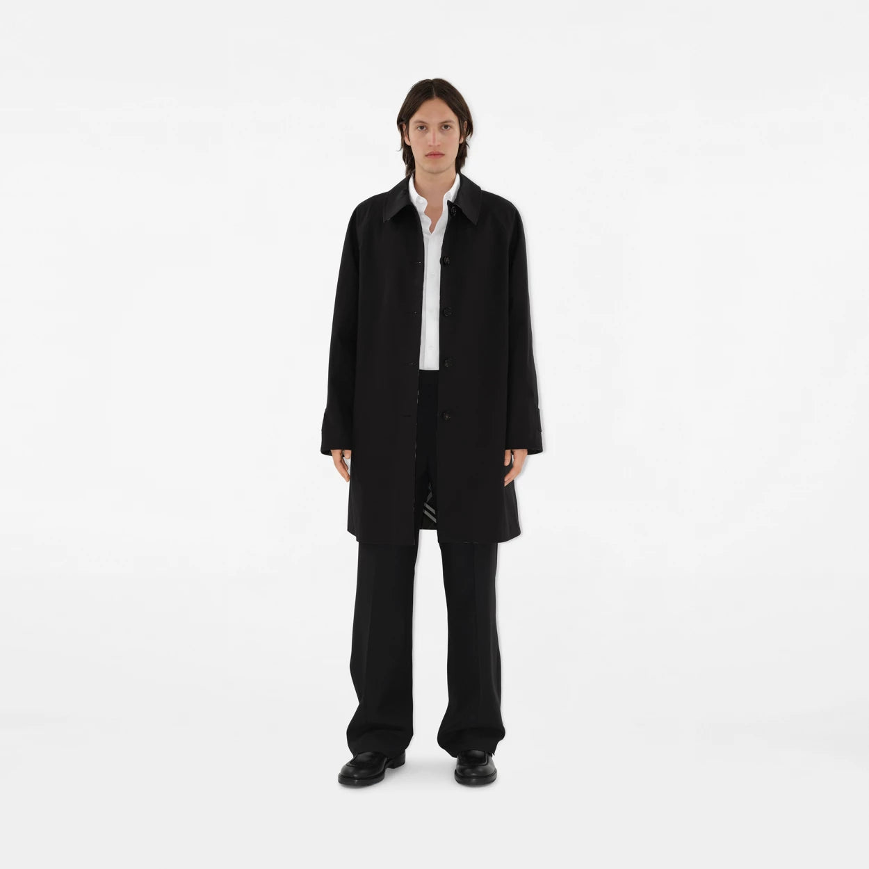 Long Reversible Gabardine Car Coat