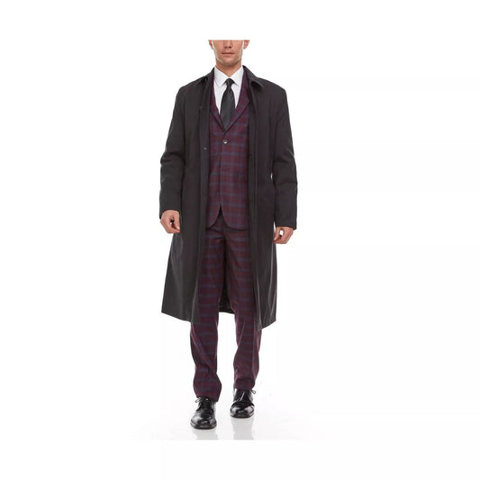 Adam Baker Men's Single Breasted Breasted Full Length Trench Coat All Year Round Raincoat